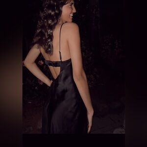 Elegant Black Satin Dress